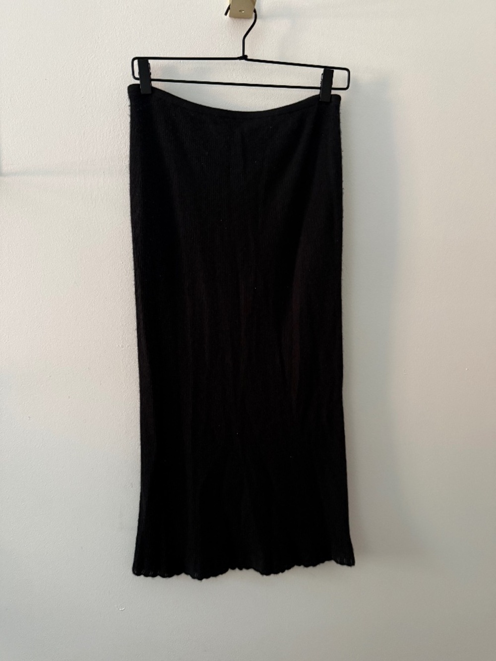 Guest in Residence | Black Cashmere midi skirt
